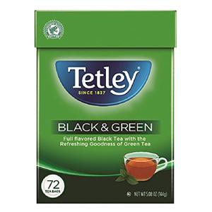 Tetley Teabags, Black and Green, 72 Teabags, BBD: 08/11/2028