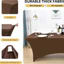 2-Pack 8ft Spandex Table Covers for Rectangle Folding Tables - Washable Elastic Tablecloth - Ultimate Fitted Table Protector for Birthday Parties, Trade Shows, Banquet
