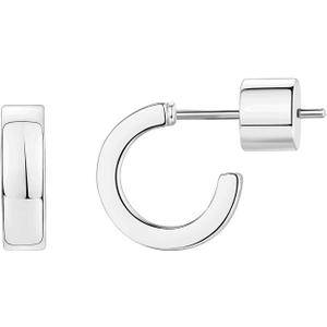 PAVOI 14K Gold Plated Thin Square Edge Open Hoop Earrings for Women | Trendy Lightweight Open Hoops