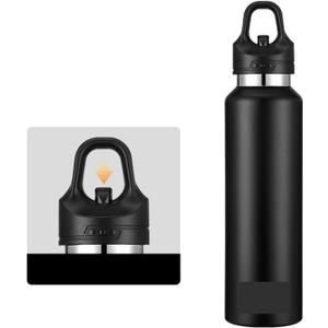 Stainless steel travel mug Outdoor portable travel mugs, office drinking cups, coffee cups, beverage cups, a good choice for friends(Business Black,680ml)