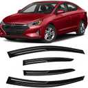 4 Pieces Smoke Tinted Tape-On Side Window Visor Deflectors Rain Guards Designed for Hyundai Elantra 2017 2018 2019 2020 SE SEL Value ECO Limited Sport