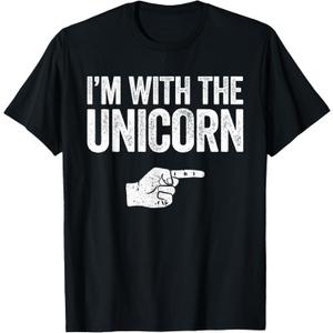 I'm with The Unicorn Shirt Matching Unicorn Costume T-Shirt Large
