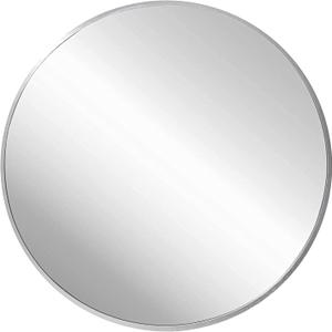 FrameWorks 24" Deluxe Contemporary Silver Circular Aluminum Mirror