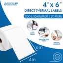 4" X 6" Direct Thermal Labels (5000 Count, 20 Rolls) - Printable