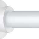 Shower Curtain Rod Adjustable 43-66 inch, 1"Diameter Spring Tension Curtain Rod No Drill, Anti-Rust Non-Slip Shower Rod, White Shower Curtain Rod for Bathroom Tension