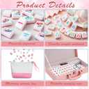 Soulchen 1.2 Inch Acrylic Pink American Mahjong Set 168 Blossom Numbered Tiles, Tiles Bag and Portable Case Classic Complete Mahjong Set for Adult Collection Gift