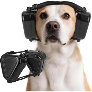 Dog Ear Muffs Noise Protection  Lightweight, Adjustable Soundproof Headgear for Fireworks, Thunder & Grooming (Medium to Large Dogs (40100 lbs), Black)
