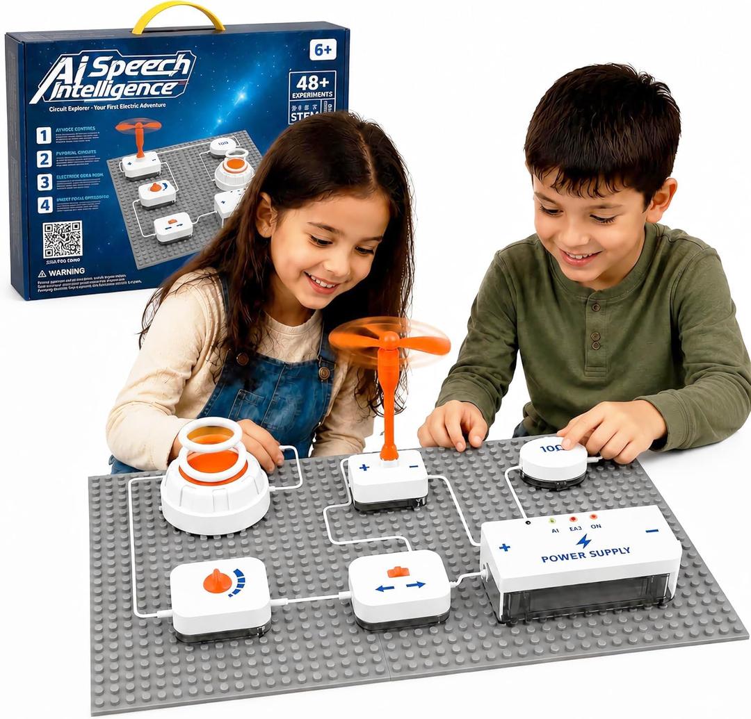 STEM Science Kit for Kids, Electronics Circuit Exploration Toy, 22 PCS | 48+ Projects, Voice Control, Space Theme Experiments, Boys & Girls Gifts Ages 6+, Small - 48+ Projects