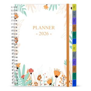 2026 Planner - Weekly & Monthly Planner Runs January 2026 to December 2026, 6.25" x 8.25", 12 Monthly Tabs, 14 Notes Pages, Inner Pocket, Flexible Cover with Twin-Wire Binding, Planners 2026