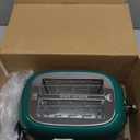 Roter Mond 2 Slice Toaster Retro Stainless Steel with Bagel, Cancel, and Defrost Functions, 6 Bread Shade Settings, Extra Wide Slots and Removable Crumb Tray, Green