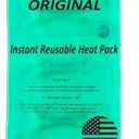 HEAT WAVE Instant Heat Packs Medium (5×9”)- Medical Grade Reusable Green 1-Pack Fast and HOT - Made in USA for Muscle Aches, Back, Arm, Shoulder, Pain Relief, Warmth on the Go; Heating Pad Click Heat
