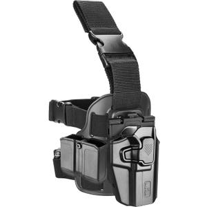 Universal Tactical Drop Leg Holster, Optic Cut-Fit Most Pistol, Thigh Holster for Glock 17 19 19X 43X 26, Beretta 92FS, M&P 9mm/.40, Sig P320, Hellcat Pro, Echelon 4.0C/4.5F, Canik TP9 SFx,1911 & More