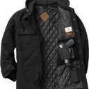 Legendary Whitetails mens Concealed Carry Maplewood Hooded Shirt Jacket (Large, Black Heather)