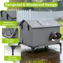 Extra Large Outdoor Cat House, Weatherproof Insulated Indoor Outside Multi-Cat House with Escape Door & Elevated Base, Waterproof Shelter for Feral Stray Barn Cats