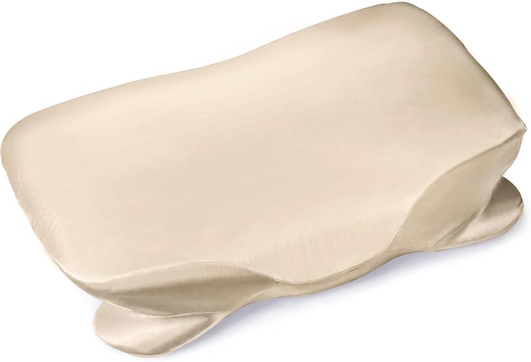 Thickened Satin Pillowcase for Zelimun Cervical Pillow, Smooth & Soft Pillowcase, Contour Pillow Cover with Zipper (Champange)