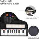 Losbenco Kids Piano Keyboard Toy, Toddler Electronic Musical Instrument Educational Toy with Microphone, Multiple Sounds, Record Playback, Lights & Stool, Birthday Gift for 3 4 5 6 7 Years Old Girls, Small
