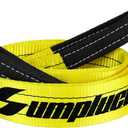 3 inch, 8 Feet Tree Saver, Winch Strap, Tow Straps 30,000 Pound Capacity Recovery Rope,Heavy Duty Towing Ropes with Triple Reinforced Loops Emmergency Off Road 3" x 8ft (Yellow)