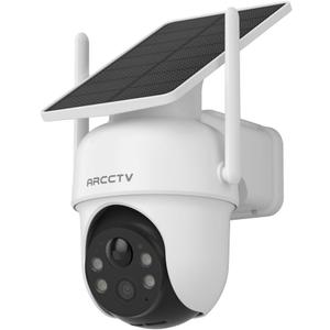 ARCCTV Solar Security Cameras Wireless Outdoor, 4MP 360 View Battery Powered Cam, Spotlight Night Vision, 2-Way Audio, 2.4G/5G Dual Band WiFi, PIR Motion Alert, Suitable for Q4 Camera Kit