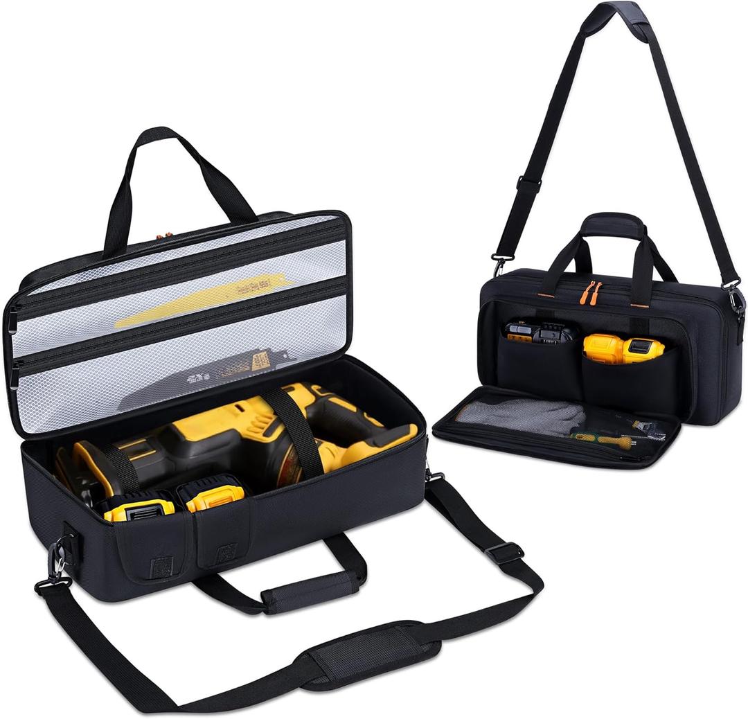 Reciprocating Saw Case Compatible with Dewalt Cordless Reciprocating Saw (DCS380B/DCS382B/ DCS389B/ DCS380P1) and Milwaukee Fuel Sawzall, Carrying Bag for Fuel Sawzall with Multiple Pockets