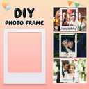 Beeveer 32 x 24 Inch Photo Booth Selfie Frame Prop Booth for Birthday Event Parties Large Blank DIY Cutout Props for Funny Decoration Christmas, Holiday Supplies