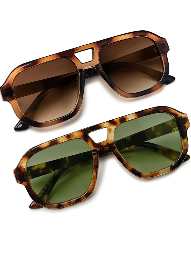 livho Trendy Polarized Square Aviator Sunglasses Women Men Square Eyewear Frame, Retro Sun Glasses for Women Men 2025 Shades