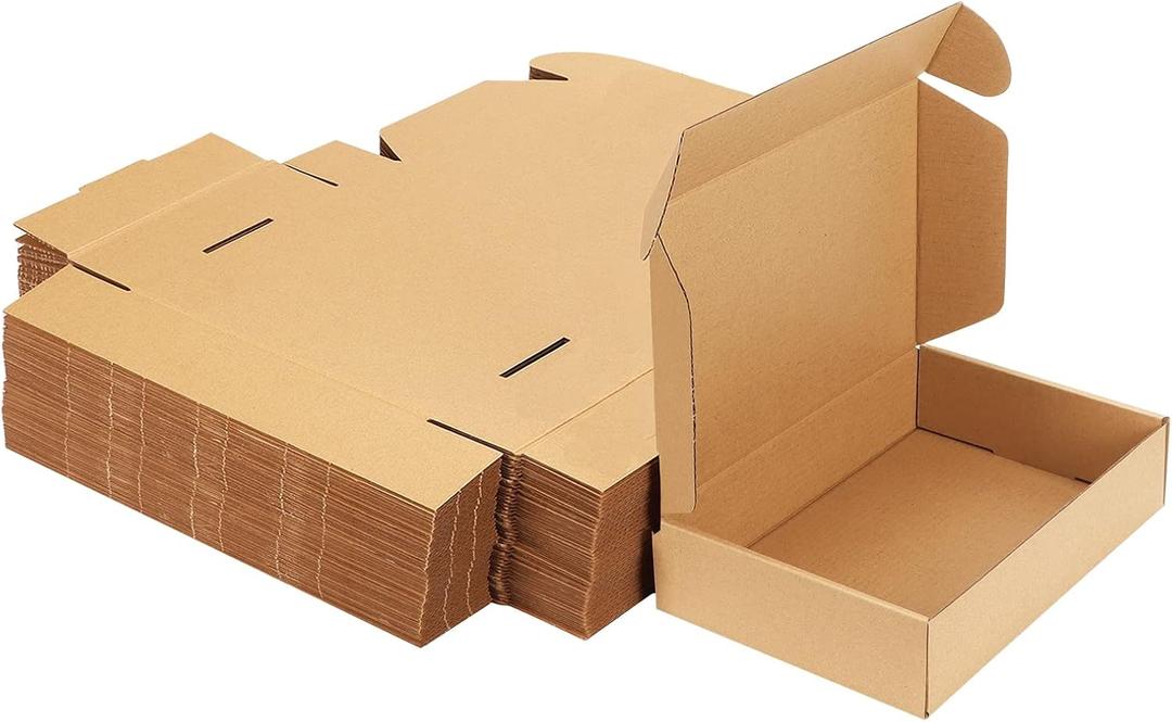 MEBRUDY 9x6x2 Inches Shipping Boxes Pack of 50, Small Corrugated Cardboard Box for Mailing Packing Literature Mailer (Brown)
