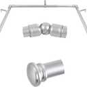 TONIAL Bay Window Curtain Rods, 36 to 72 Inch Center Rod for Windows, 20 to 36 Inch Side Rods for Window 3/4 Inch Decoratice Drapery Rods with Small Cap End, Silver