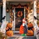 Tuhangcc Halloween Goose Outfits Set,Fantastic Pumpkin Goose Costume,Adjustable headscarf and cloak for 23" Goose Outdoor Patio Yard Lawn Decoration and Halloween party