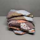 Dinjoy Floral Plaid Patchwork Quilt Set Queen Size, Reversible Brown Bedding Set Soft Microfiber Lightweight Bedspread Coverlet 3 Piece Fall Autumn Summer Use (90x90 inches)