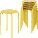 VECELO 6-Piece Stacking Stools, 17.7 Inch Standard Height, Portable Stackable Colorful Decoration Stools for School Classroom and Office Use, Yellow