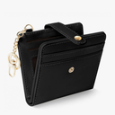 Black Rfid Ladies Wallet, Small Slim Thin Compact Credit Card Women Wallet, PU Leather Bifold Cash Zipper Coin Pocket ID Window for Female