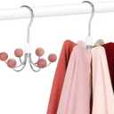 TOPIA HANGER Hoodie Hangers 2-Pack with 6 Cedar Balls, 360°Swivel Purse Hanger, Scarf Hanger, Closet Hooks, Handbag Organizer, Bra Hanger, Accessory Organizers for Scarf, Tanktop, Hat, Hoodie CT43C