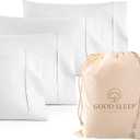 1000 TC White Standard Pillowcases Set of 4 100% Egyptian Cotton Pillow Cases with Long Staple Cotton & Sateen Weave, Silky Soft Hotel - Like Bed Pillow Covers for Comfy Sleeping, Snug Fit