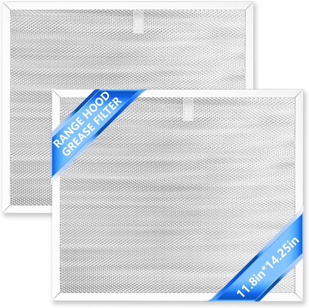 BPS1FA30 Stove Hood Vent Filter (2-Pack) - 11-3/4" x 14-1/4" x 3/8" Aluminum Grease Filter Compatible with NuTone Allure and Broan Range Hood Filter - Replaces 99010299 99010305 S99010305 AP3378953
