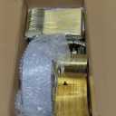 bUCLA 300PCS Gold Disposable Dinnerware Set - White and Gold Plastic Plates - Include 50 Each (Dinner&Dessert) Plates,50 Knives,50 Forks,50 Spoons,50 Cups for Party