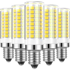 E14 LED Light Bulbs Dimmable 7W Equivalent to Halogen Bulb 75W 730LM, E14 Corn Light Bulb AC 120V for Kitchen Chandelier Home Lighting (5, Daylight White)