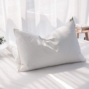 Luxury Feathers Down Pillows Queen Size Set of 2, Hotel Quality Fluffy Bed Pillows, Soft Pillows for Sleeping, Organic Cotton Cover(20x28, Pack of 2)
