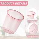 100pcs 12oz Disposable Stemless Glasses,PET Disposable Drinking Cups,Cold Party Clear Plastic Wine Glasses for Parties Birthday,Wedding,Meeting,Christmas Party Supplies. (Pink)
