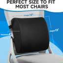 Lumbar Support Pillow for Office Chair, College Dorm Room Essentials, Memory Foam, Lower Back Support for Car, Back Pain Relief, Back Cushion for Chair with Adjustable Strap and Mesh Washable Cover