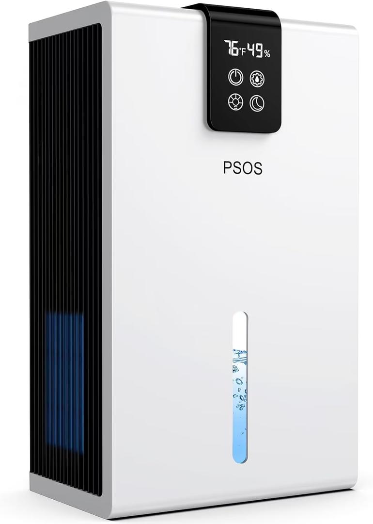 Dehumidifier, Dehumidifiers for Home 98 OZ Water Tank, (1000 sq.ft) Dehumidifier for Basement Bedroom Bathroom with Auto Shut Off, Digital Display, 7 Colors LED Light, White