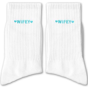 Cute Bride Socks - White Embroidery Wedding Socks For Women Engagement, One Size