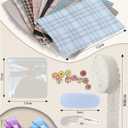 Gezan DIY Hairpin Accessories :10 PCS hair clips,10PCS Hairpin gasket, 2 PCS Sewing Clips, 10 PCS Cotton Quilting Fabric Bundles,One Lace Trim Ribbon Roll and Clear Glue