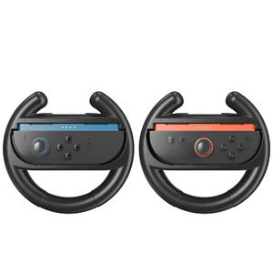 WEOTOO Steering Wheel Compatible with Switch 2 JoyCon Controller, 2 Pack Racing Wheels Compatible with Switch 2 JoyCon Accessories, Realistic Racing Experience with Comfortable Grip  Black