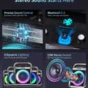 Portable Karaoke Machine, with Wireless Microphones, Bluetooth Party Speaker with LED Lights, Loud Subwoofer, USB/AUX, Outdoor Karaoke Speaker for Adults & Kids, Home & Party