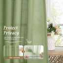LAMIT Kitchen Linen Curtains 36 Inch Length, Light Filtering Linen Textured Panels Rod Pocket Boho Short Privacy Drapes for RV Basement/Small Windows/Cafe, 2 Panels, 42 x 36 Inch, Sage Green
