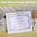 Standing Paper Picture Frames 8.5X11inch,Cardboard Photo Frame with Easel,Document Frame Paper Certificate Holders Bulk Display Gallery Wall Frame for Mother's Day Father's Day Graduation Birthday Classroom DIY (White,20 Count)