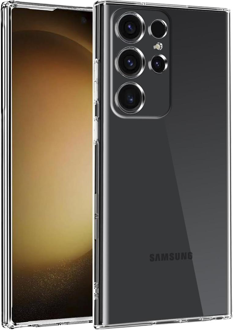 TENOC Phone Case for Samsung Galaxy S23 Ultra, Clear Case Shockproof Protective Bumper Slim Cover