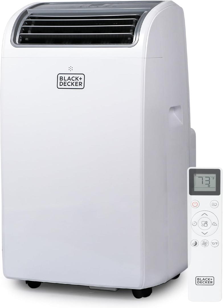 BLACK+DECKER Smart Portable Air Conditioner, 14,000 BTU for Rooms up to 700 Sq. Ft., Smart Portable AC with Follow Me Remote and Window Kit, BPACT14WT, White