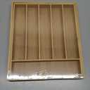 Kitsure Large Bamboo Silverware Organizer - Expandable Drawer Organizer for Utensil, Cutlery and Flatware, Kitchen Storage Solution with 6 to 8 Slots, Natural, 19.4"  13.1"  1.8"
