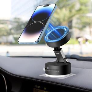 Magnetic Phone Holder for Car Mount,Vacuum Magnetic Suction Car Accessories for Women Men iPhone 16 Pro Max 15 14 13 12 Plus Samsung Huawei (Black)